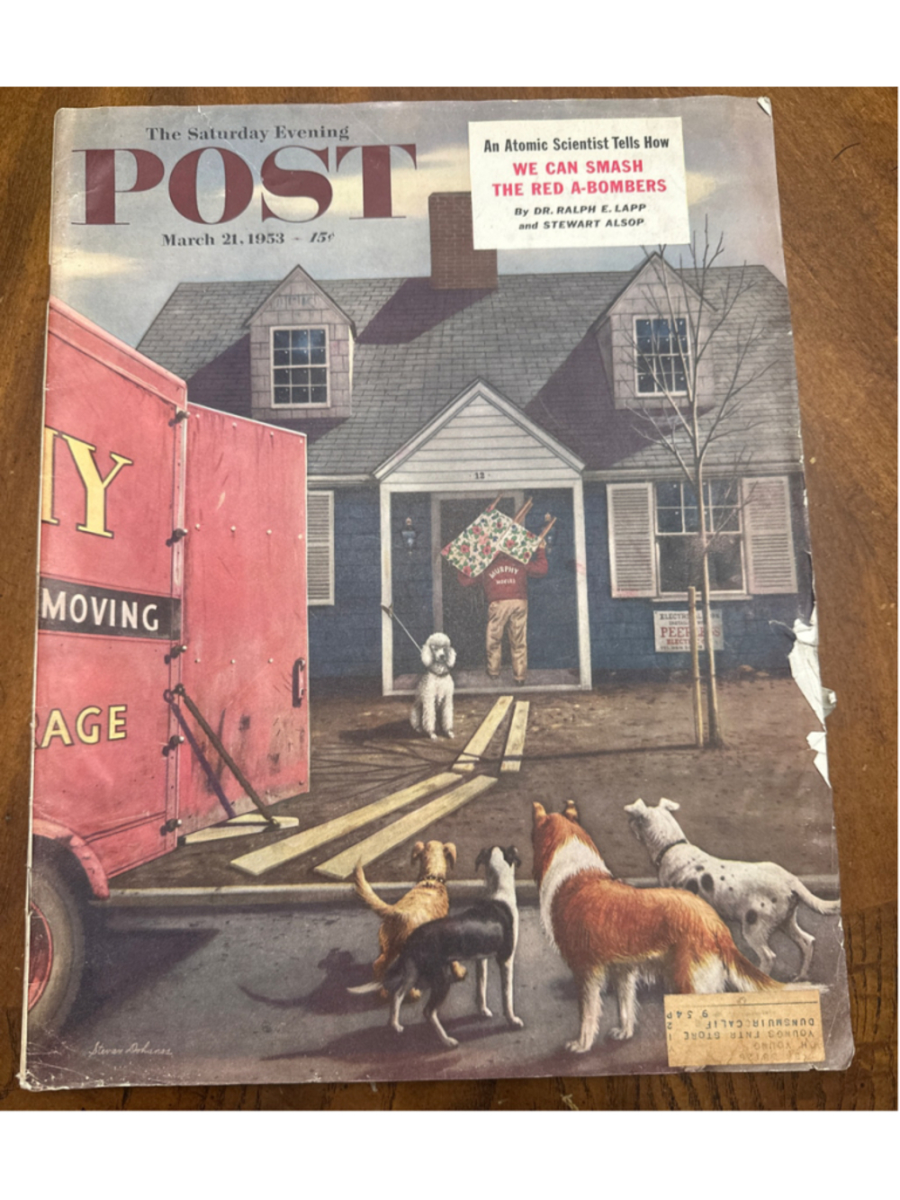 Vintage The Saturday Evening Post Magazine March 21 1953 Red Blue One Size
